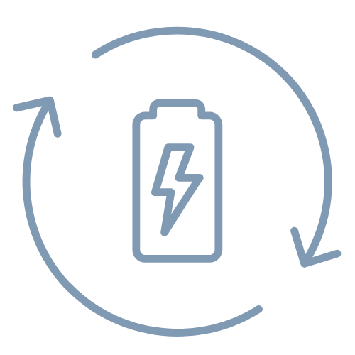 Blue Battery in a Circle Icon