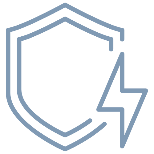 Blue Shield with bolt icon