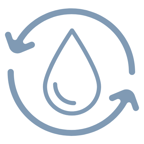 Blue Water Drop in a Circle Icon
